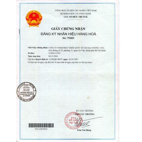 GCN đăng ký nhãn hiệu tam giác 79103
